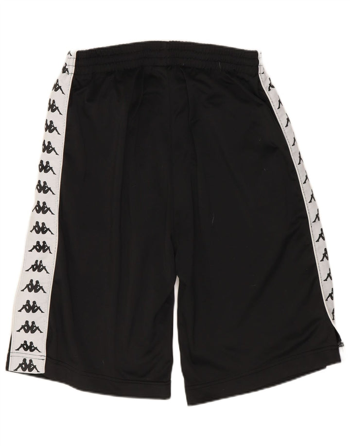 Kappa Herren-Sportshorts mit Grafik, Größe S, Schwarz, Farbblock-Polyester