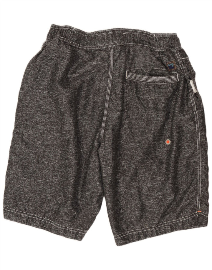 Superdry Herren-Badeshorts mit Grafik, XL, grau geflecktes Polyester