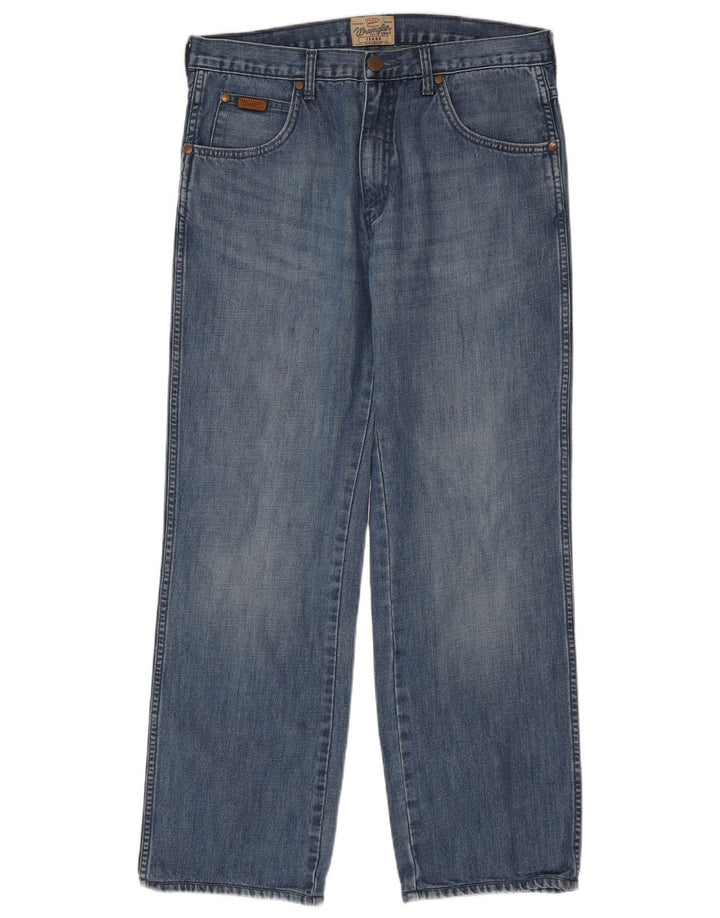 WRANGLER Herren Texas Straight Jeans W34 L31 Blaue Baumwolle