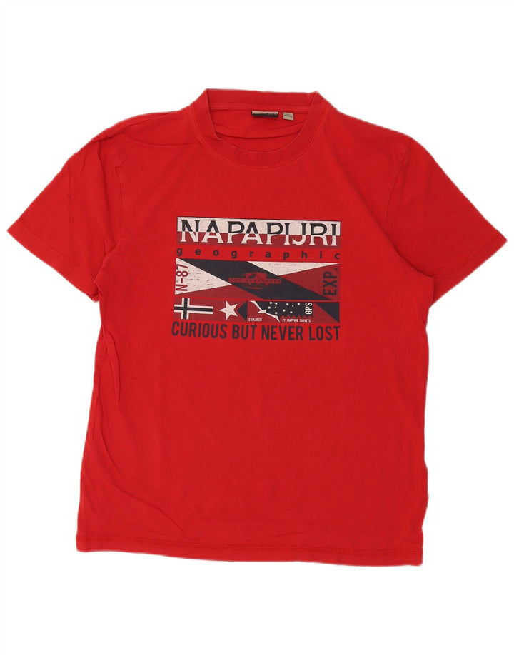 NAPAPIJRI Herren-T-Shirt mit Grafik, Größe L, Rot