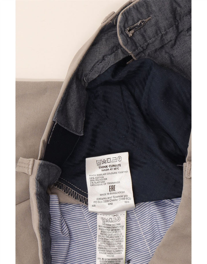 Gerade Herren-Anzughose von Marks & Spencer, W32, L28, graue Baumwolle