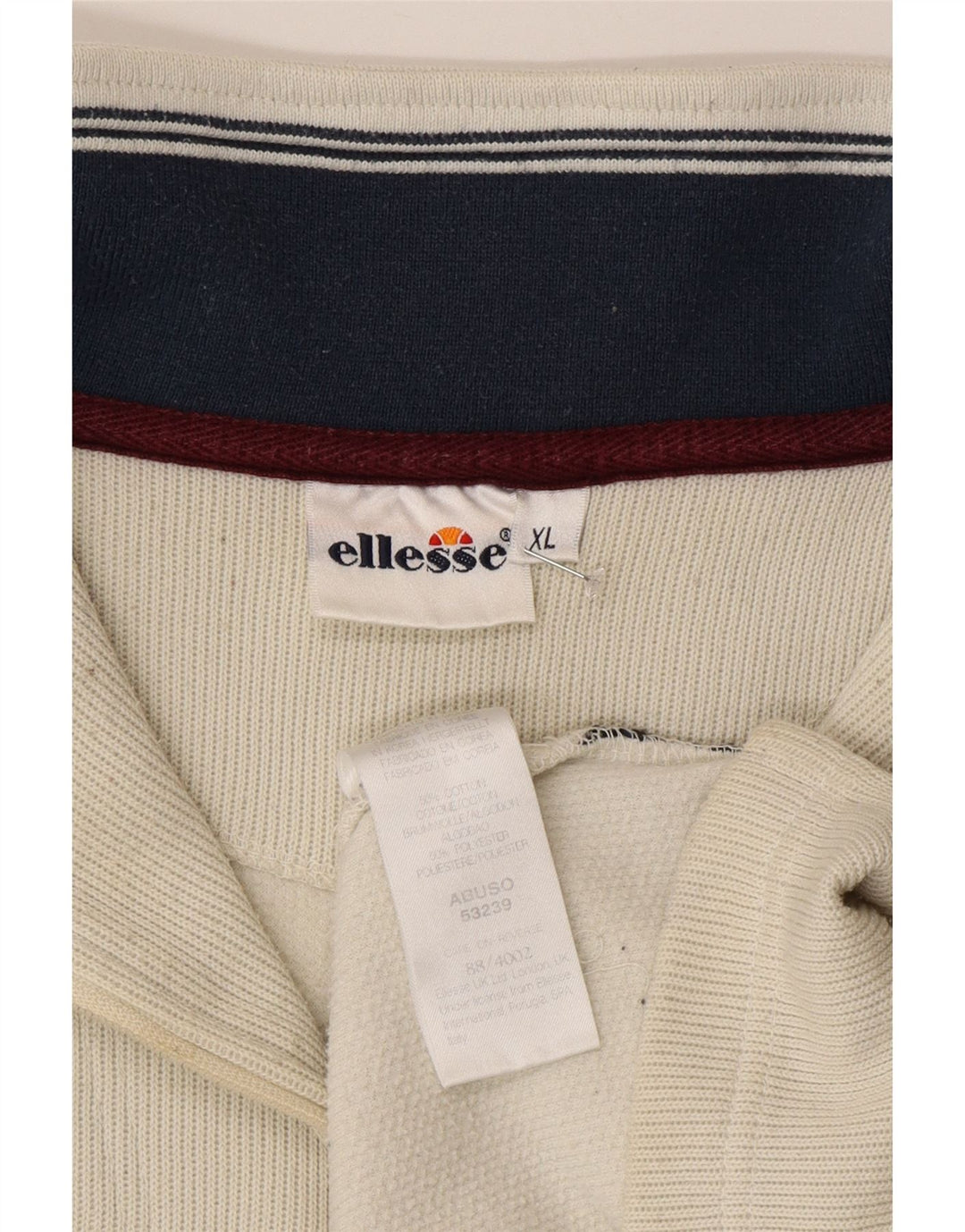 ELLESSE Herren-Sweatshirt mit Reißverschluss am Hals, XL, graue Baumwolle