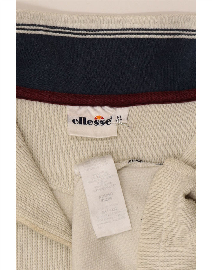 ELLESSE Herren-Sweatshirt mit Reißverschluss am Hals, XL, graue Baumwolle