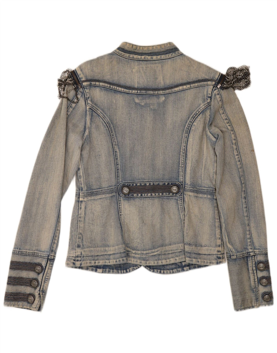 Guess Damen Jeansjacke UK 12 Mittelblaue Baumwolle