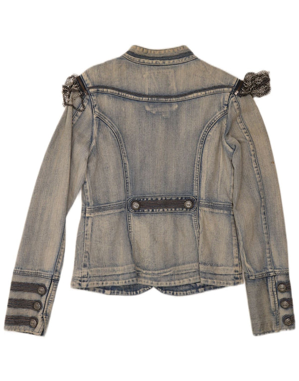 Guess Damen Jeansjacke UK 12 Mittelblaue Baumwolle