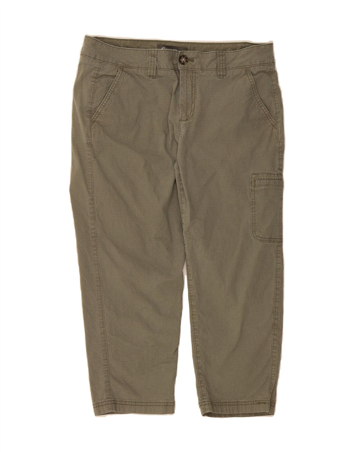 EDDIE BAUER Womens Cargo Capri Trousers US 12 Large W34 L23 Green Check Vintage Eddie Bauer and Second-Hand Eddie Bauer from Messina Hembry 