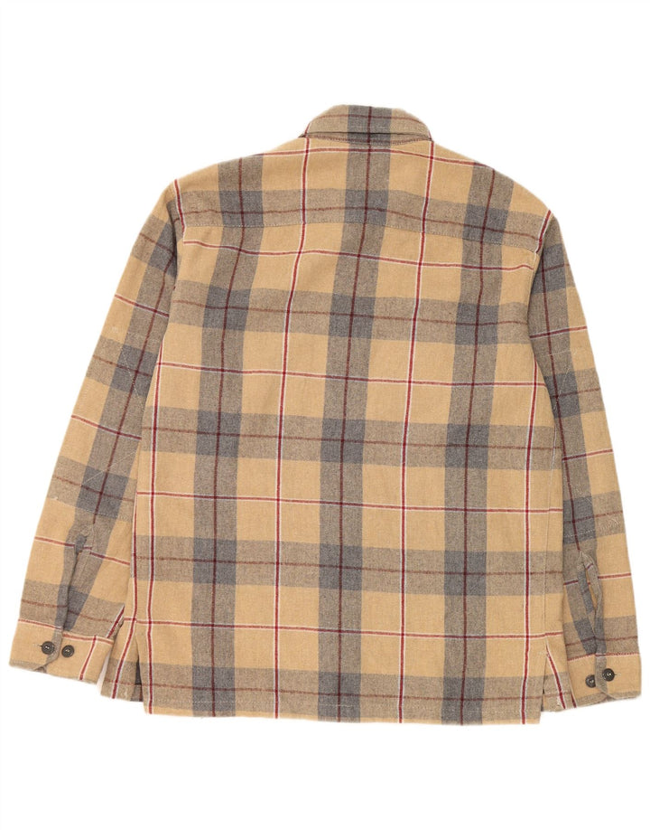 Murphy & Nye Herren-Flanellhemd, klein, beige, kariertes Acryl
