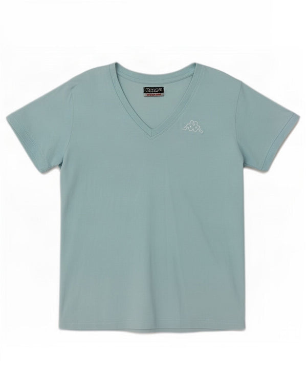 Kappa Damen T-Shirt Top UK 12 Mittelblaue Baumwolle