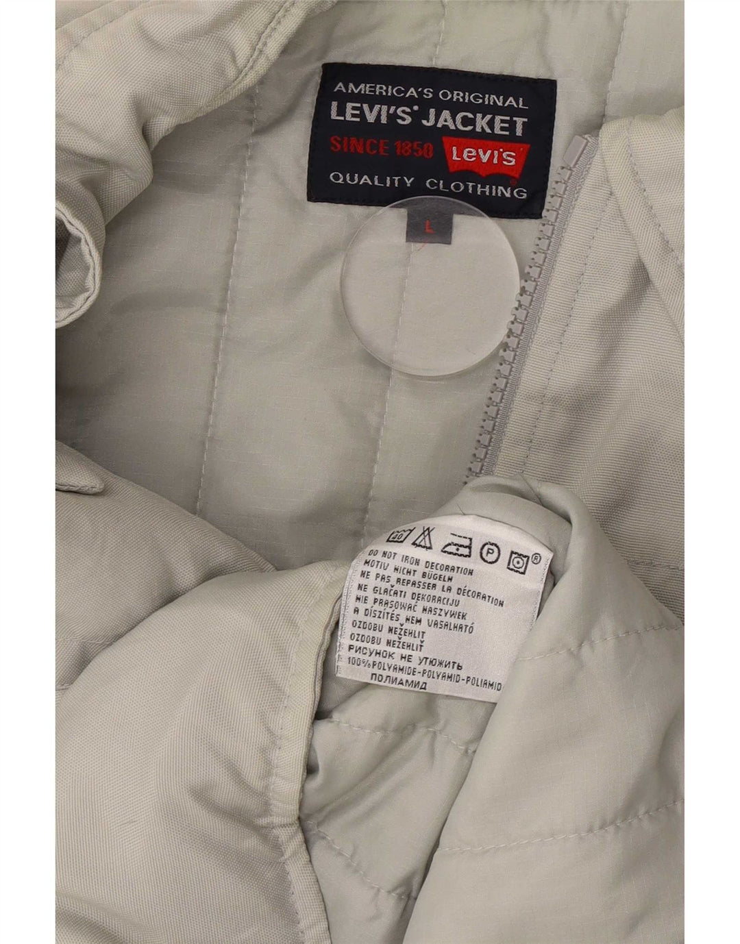 Levi's Herren Utility Jacke UK 40 Large Grau Polyamid