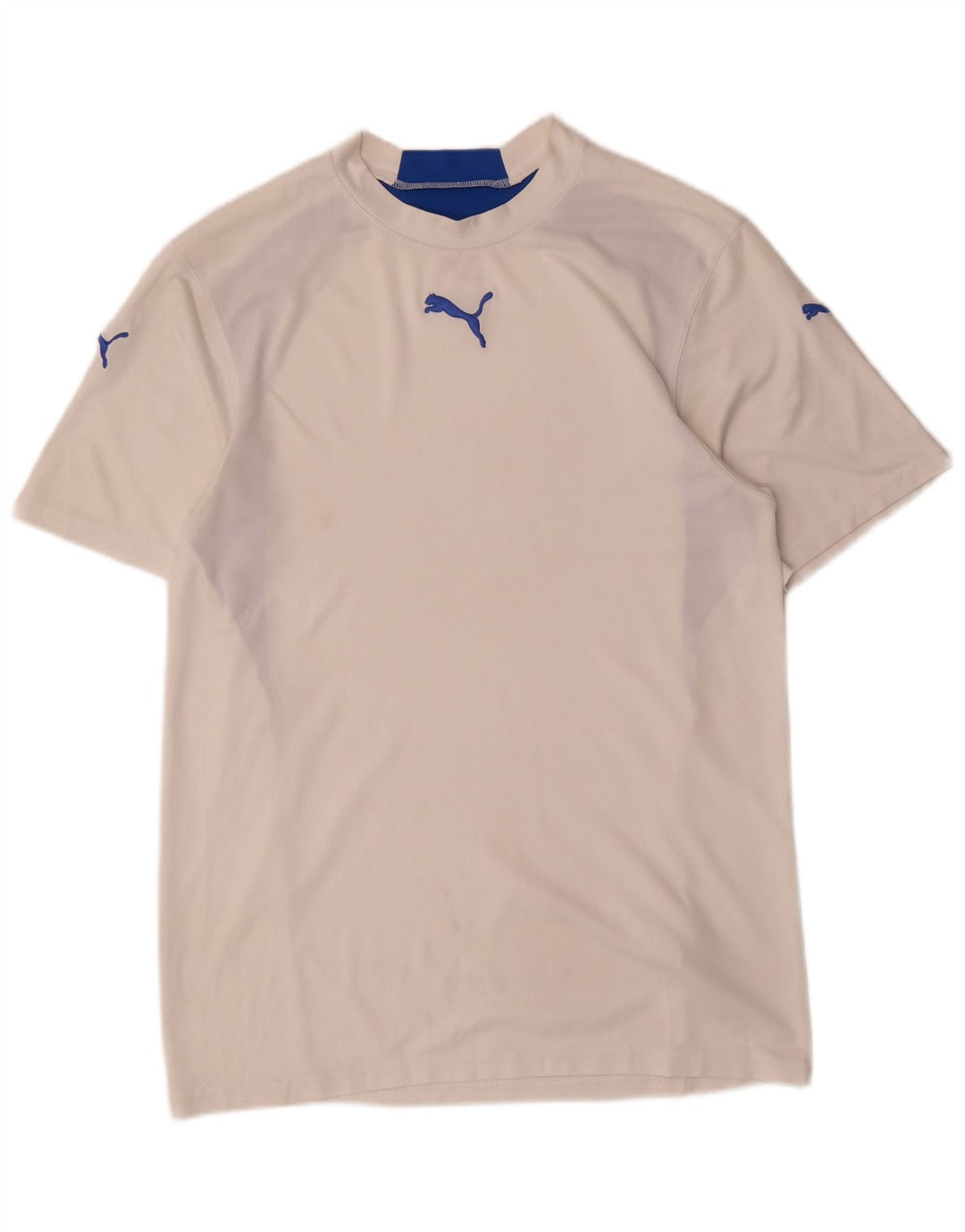 Puma Herren T-Shirt Top Small Weiß Colourblock Polyester