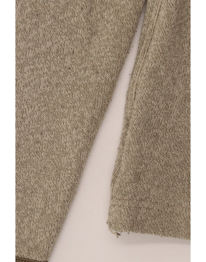 Weird Fish Herren-Pullover mit Reißverschluss am Hals, groß, Khaki, Polyester
