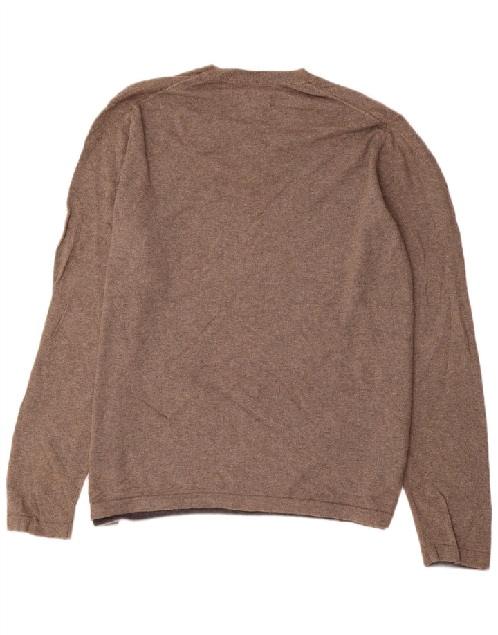 EDDIE BAUER Herren-Pullover mit V-Ausschnitt, groß, graue Baumwolle