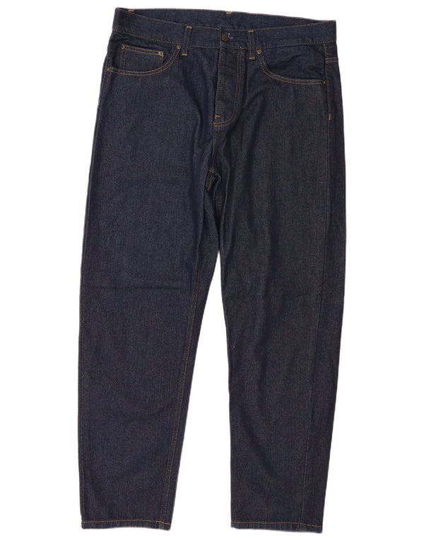 Carhartt Herren Tapered Jeans W33 L29 Marineblau Baumwolle