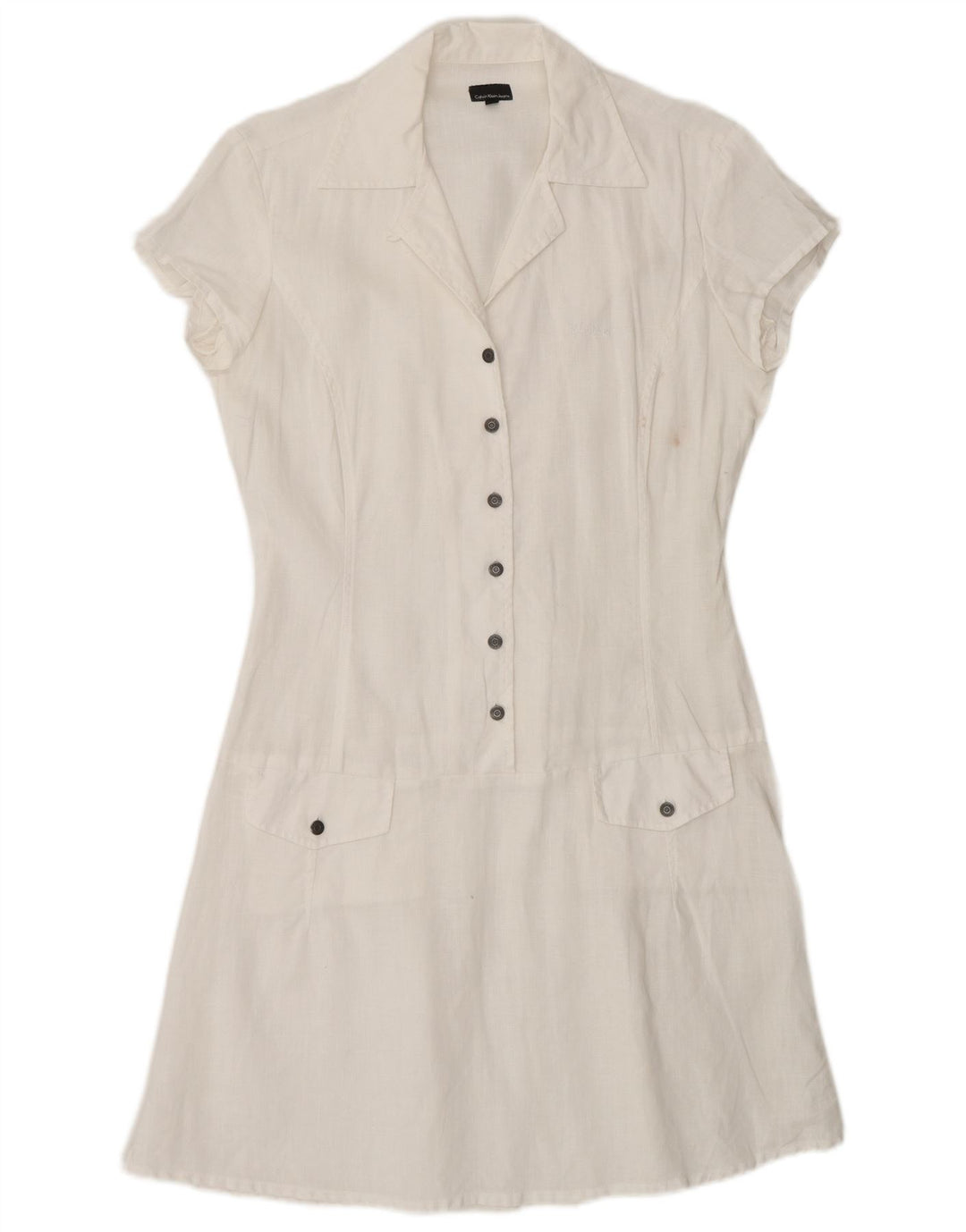 Calvin Klein Jeans Damen A-Linien-Kleid UK 14 Mittelweiß