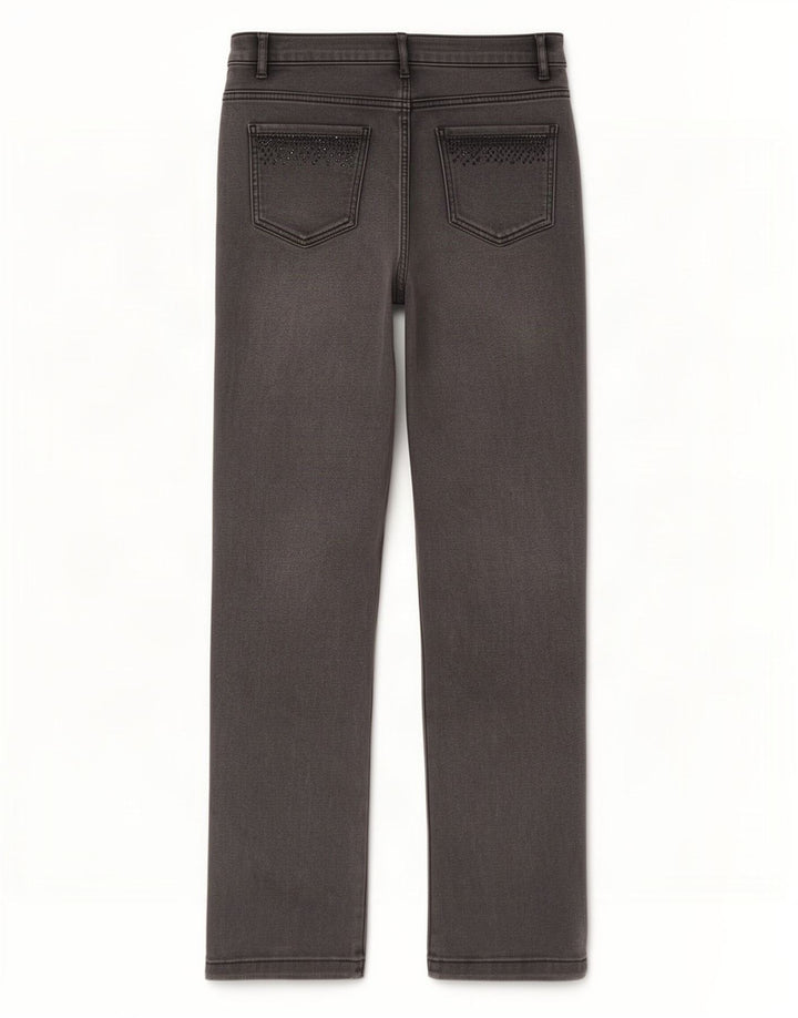 Marks & Spencer Damen Straight Jeans UK 12 Medium W30 L29 Grau Baumwolle