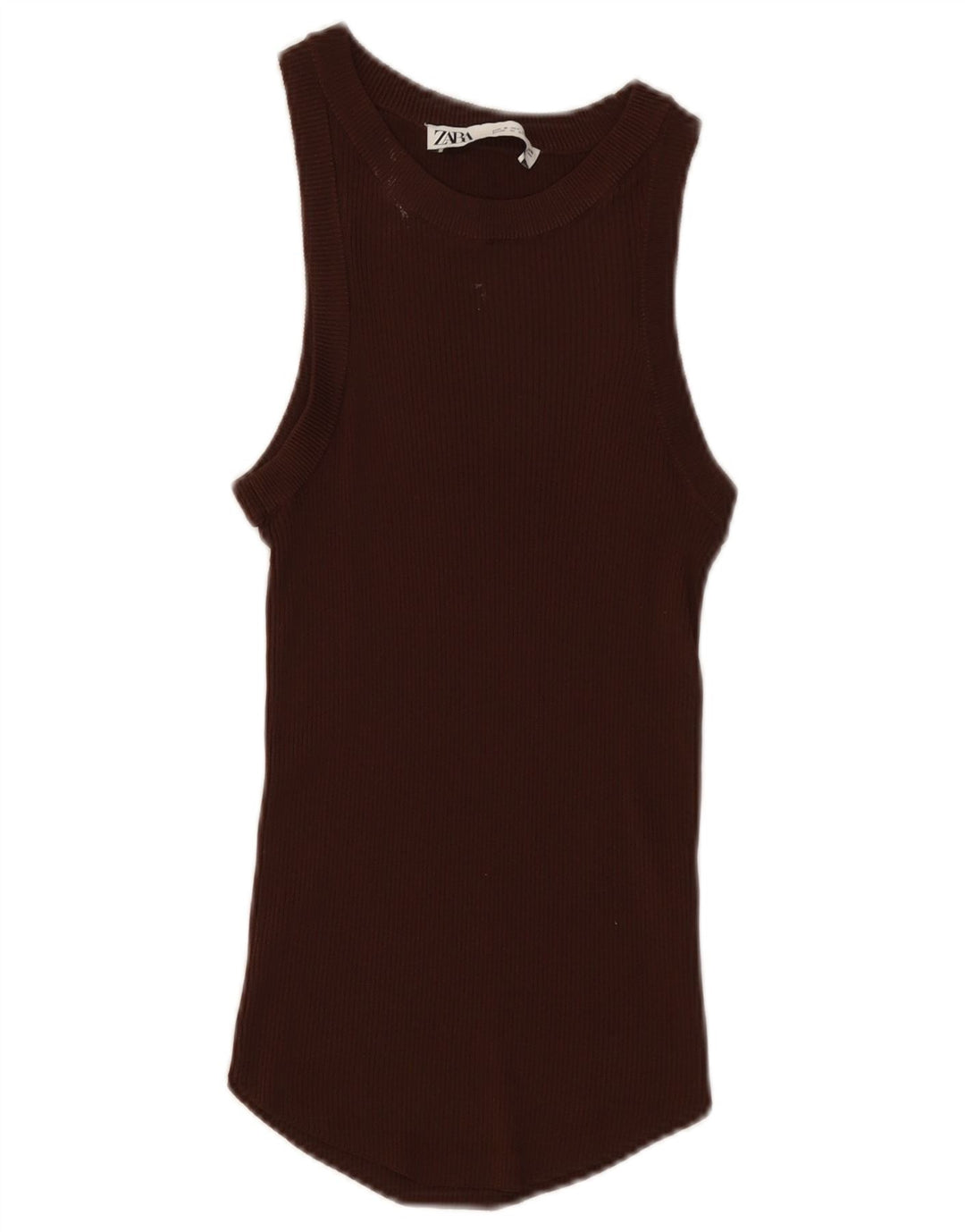 Zara Damen Weste Top UK 8 Small Braune Viskose