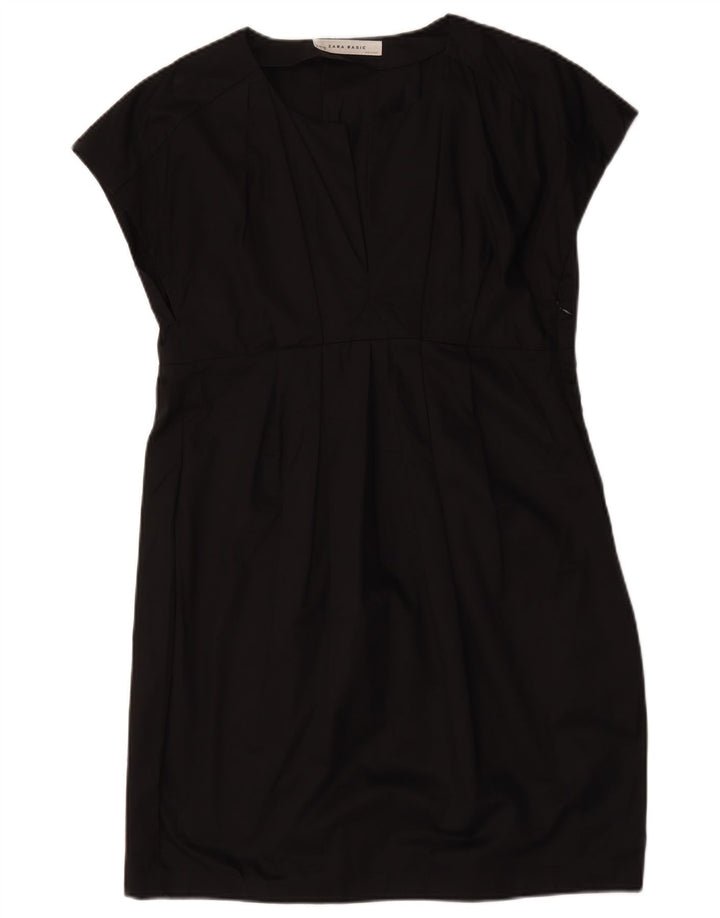 Zara Damen Etuikleid UK 14 Große schwarze Baumwolle