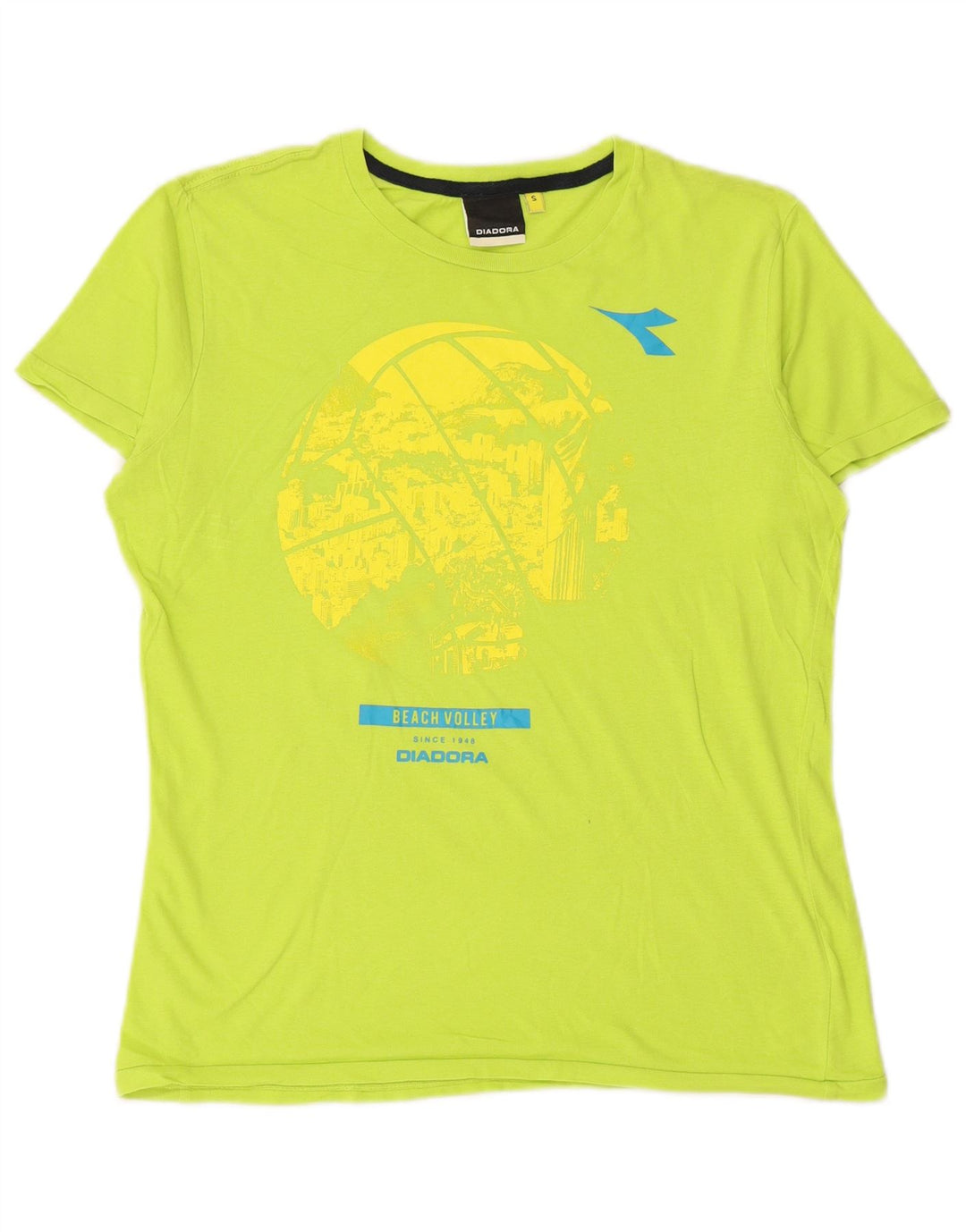 DIADORA Herren-T-Shirt mit Grafik, Größe S, grüne Baumwolle