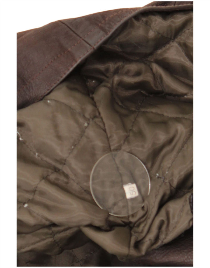 Vintage Mens Leather Jacket IT 50 Large Brown