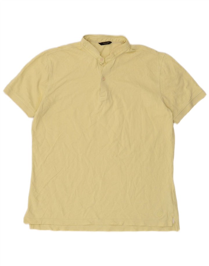 MASSIMO DUTTI Herren Poloshirt Große gelbe Baumwolle