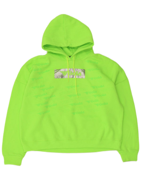 Gola Womens Oversized Crop Graphic Hoodie Pullover UK 18 XL Grün meliert
