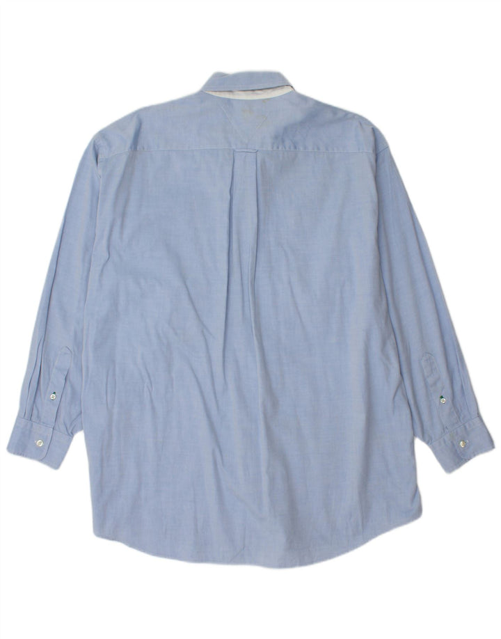 Tommy Hilfiger Herrenhemd, Größe 16, groß, blaue Baumwolle