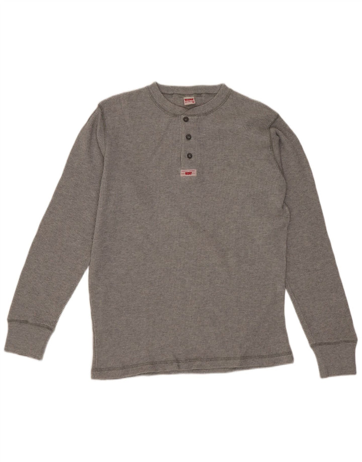 Levi's Herren-Oberteil aus langärmliger mittelgrauer Baumwolle