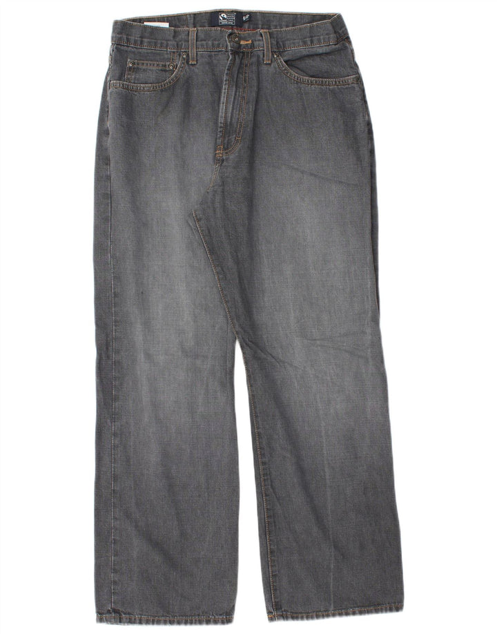 Marks & Spencer Herren Blue Harbor Straight Jeans W32 L29 Graue Baumwolle