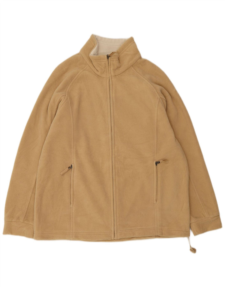 Marks & Spencer Damen Fleecejacke UK 14 Large Beige Polyester