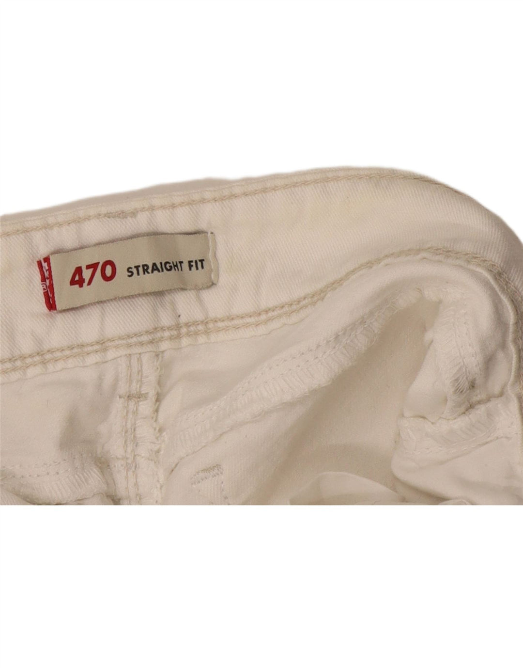 Levi's Damen 470 Low Waist Straight Jeans W32 L32 Off White