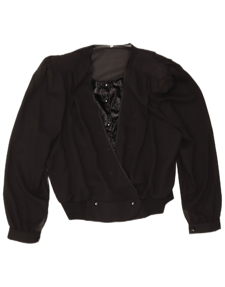 Vintage Damen Zweireihiges Bolero-Top IT 50 XL Schwarz