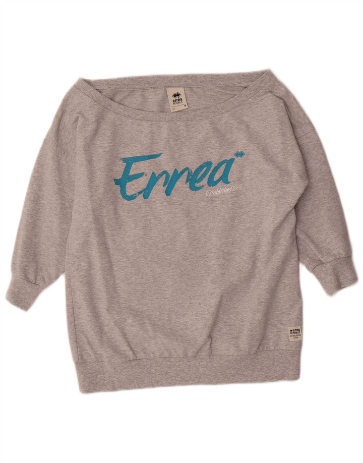 Errea Damen-Sweatshirt, übergroß, schulterfrei, Gr. 10, Größe S, Grau
