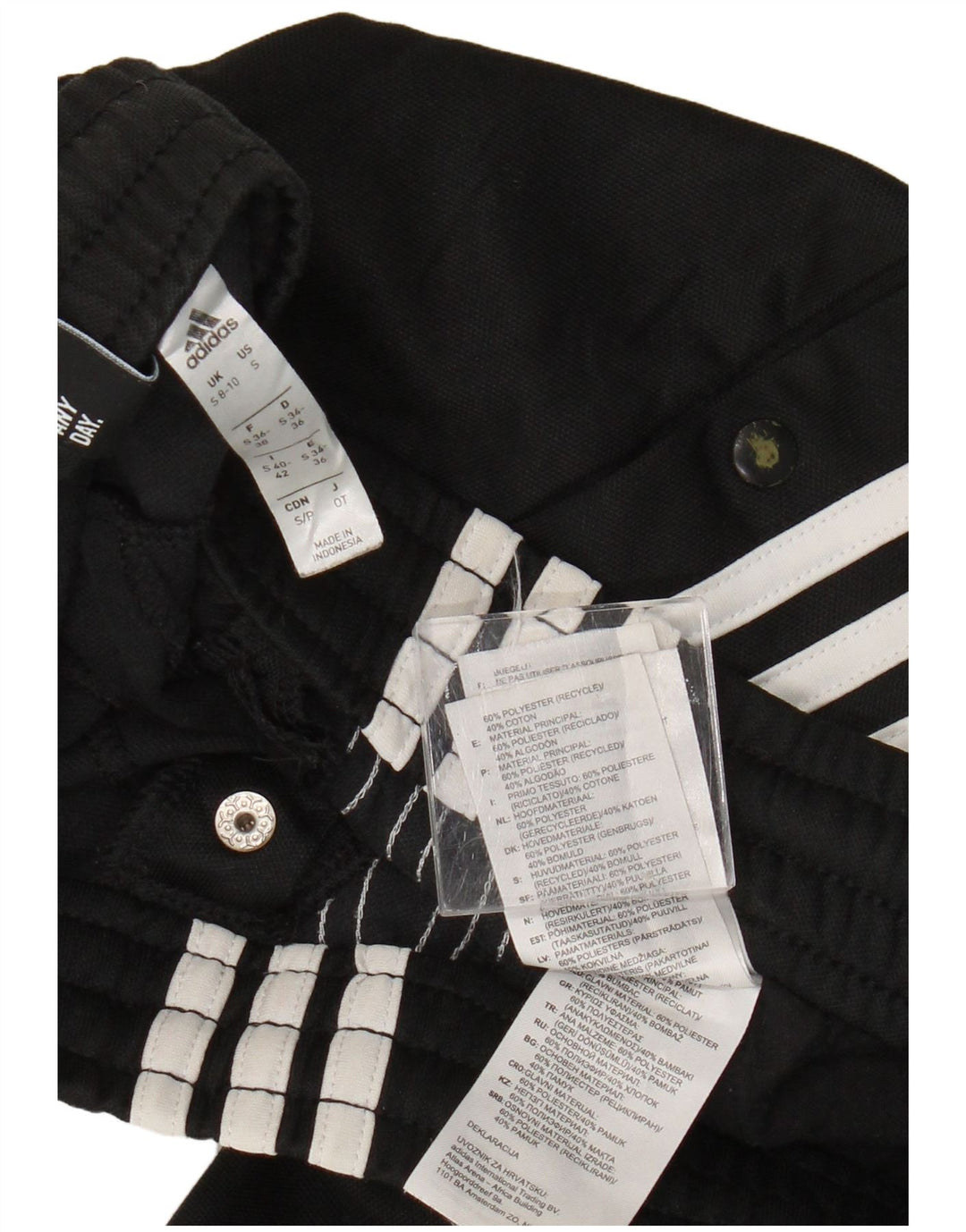 ADIDAS Damen Trainingshose UK 8/10 Small Schwarz Polyester