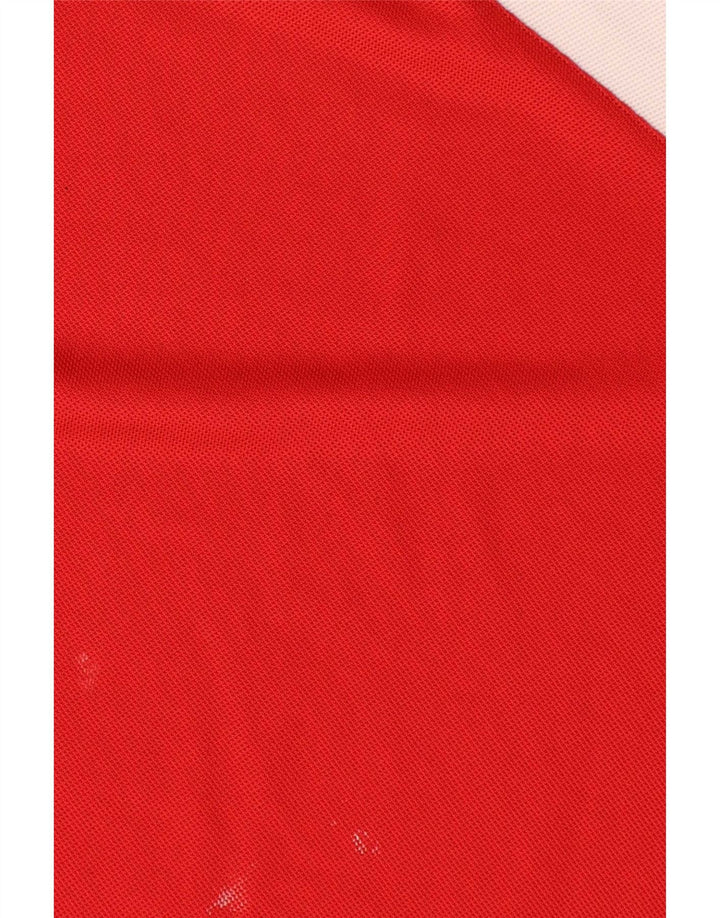 Fila Herren-Poloshirt, großes rotes Colourblock-Polyester