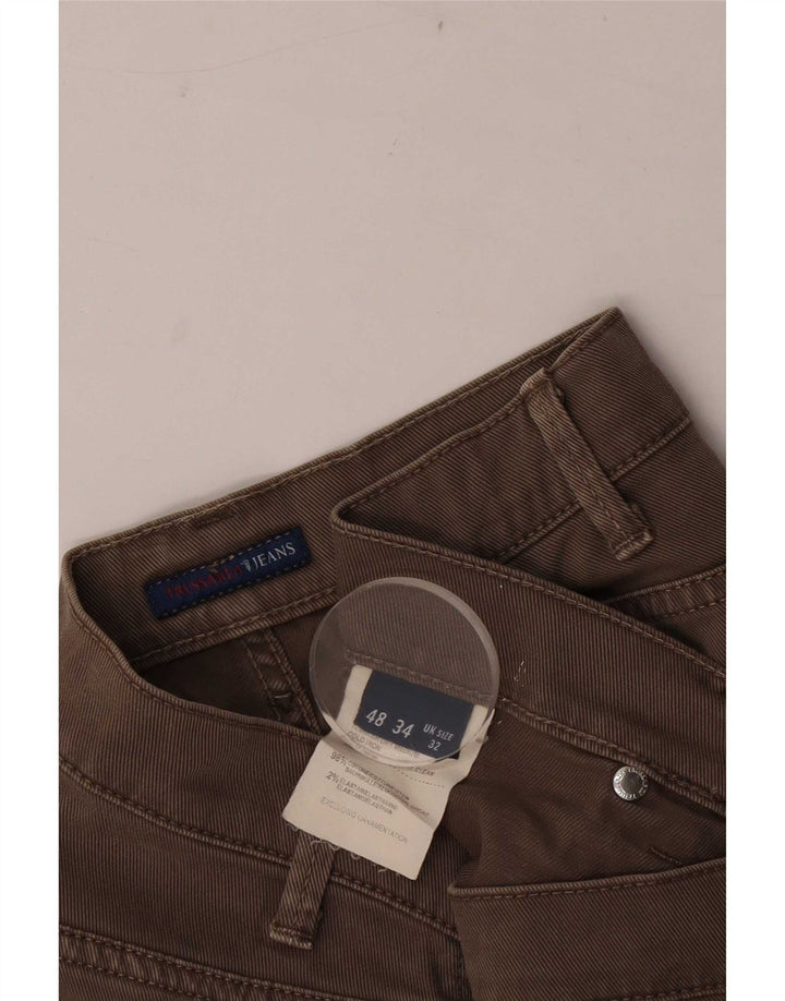 Trussardi Herren Straight Jeans W32 L33 Braune Baumwolle