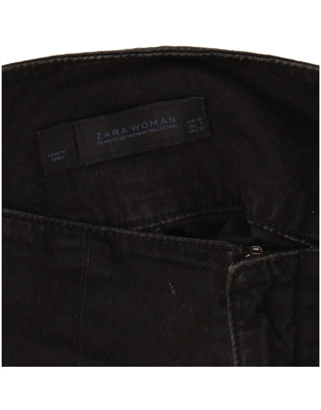 Zara Damen Mini-Jeansrock EU 40 Medium W30 Schwarze Baumwolle