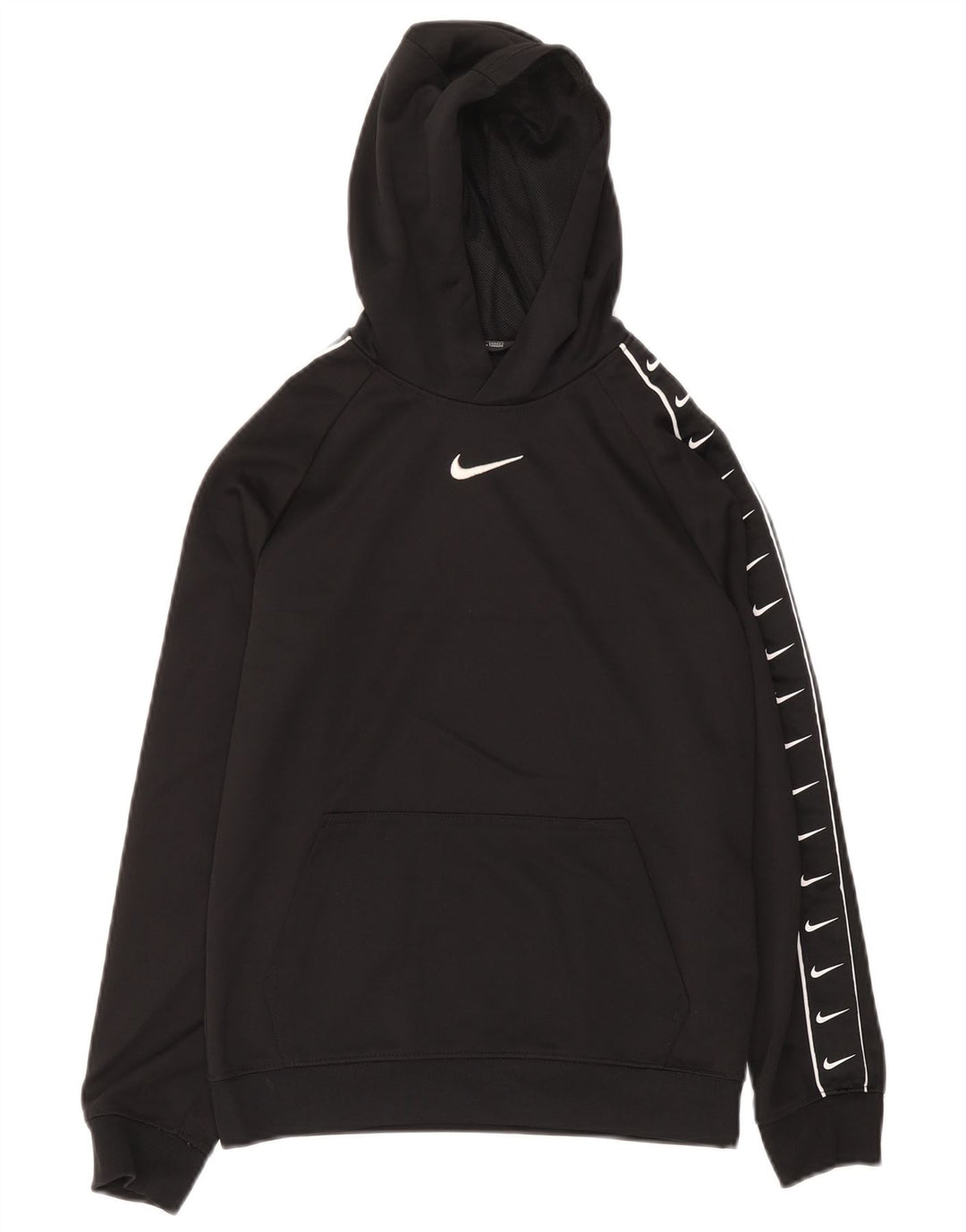 Nike Jungen-Pullover mit grafischem Kapuzenpullover, 12–13 Jahre, groß, schwarzes Polyester