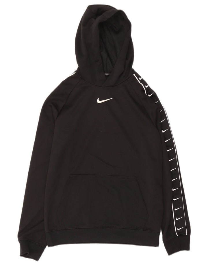 Nike Jungen-Pullover mit grafischem Kapuzenpullover, 12–13 Jahre, groß, schwarzes Polyester