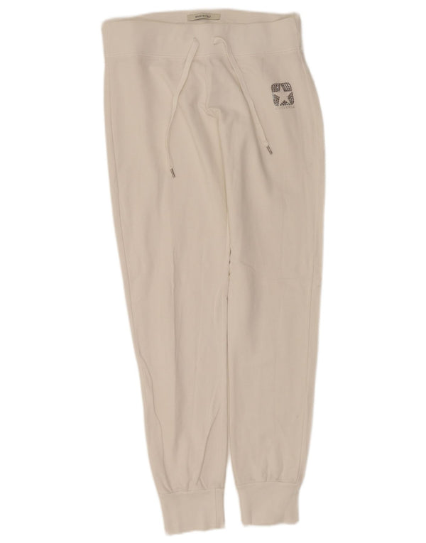 Converse Damen-Trainingshose, Jogginghose, UK 10, Größe S, weiße Baumwolle