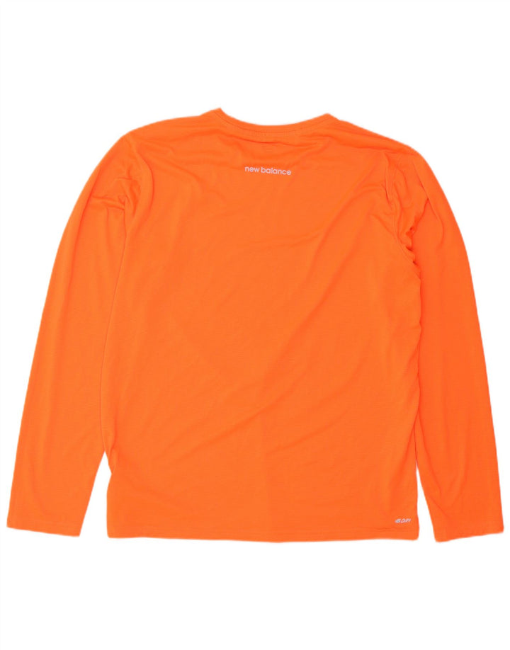 New Balance Herren-Oberteil, langärmelig, groß, orangefarbenes Polyester