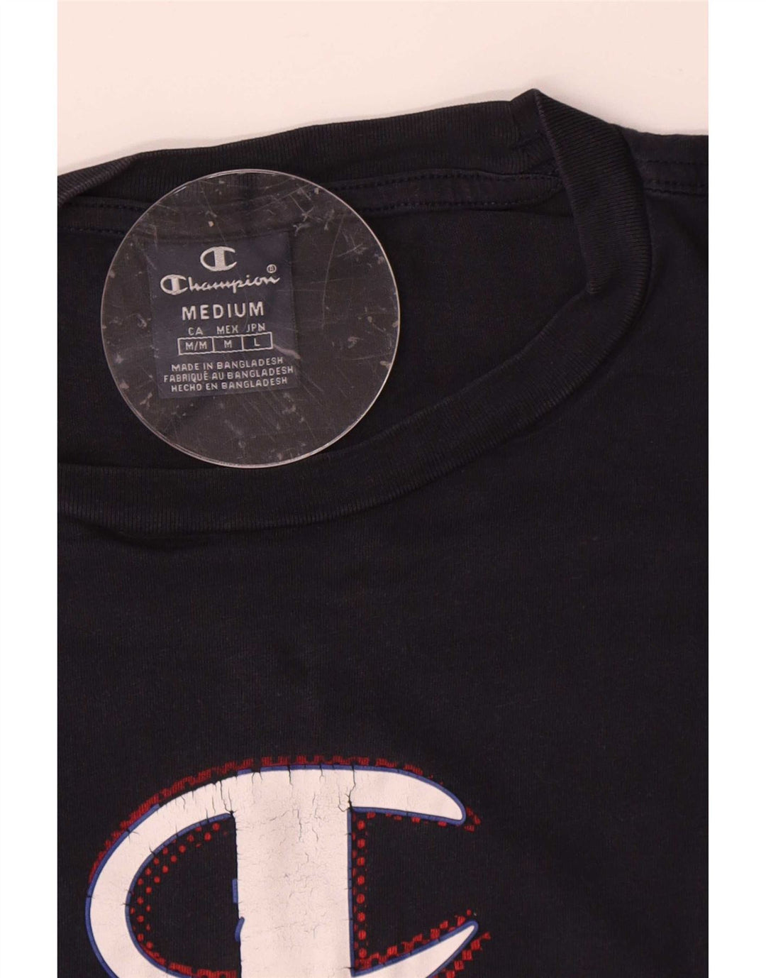 Champion Herren Grafik-Oberteil, langärmelig, mittelblau, Baumwolle