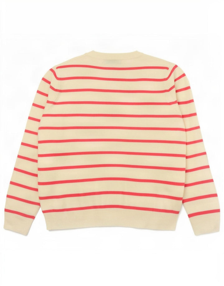 Marks & Spencer Damen-Pullover mit V-Ausschnitt, Gr. 14, Mittelrosa gestreift
