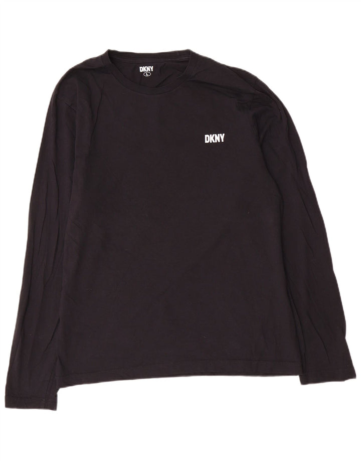 Dkny Herren-Top, langärmelig, groß, schwarze Baumwolle