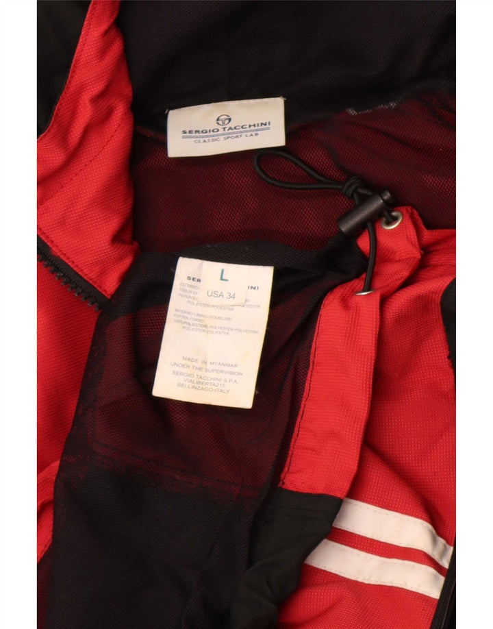 Sergio Tacchini Herren-Trainingsanzug mit Kapuze, Jacke, groß, Schwarz, Farbblock