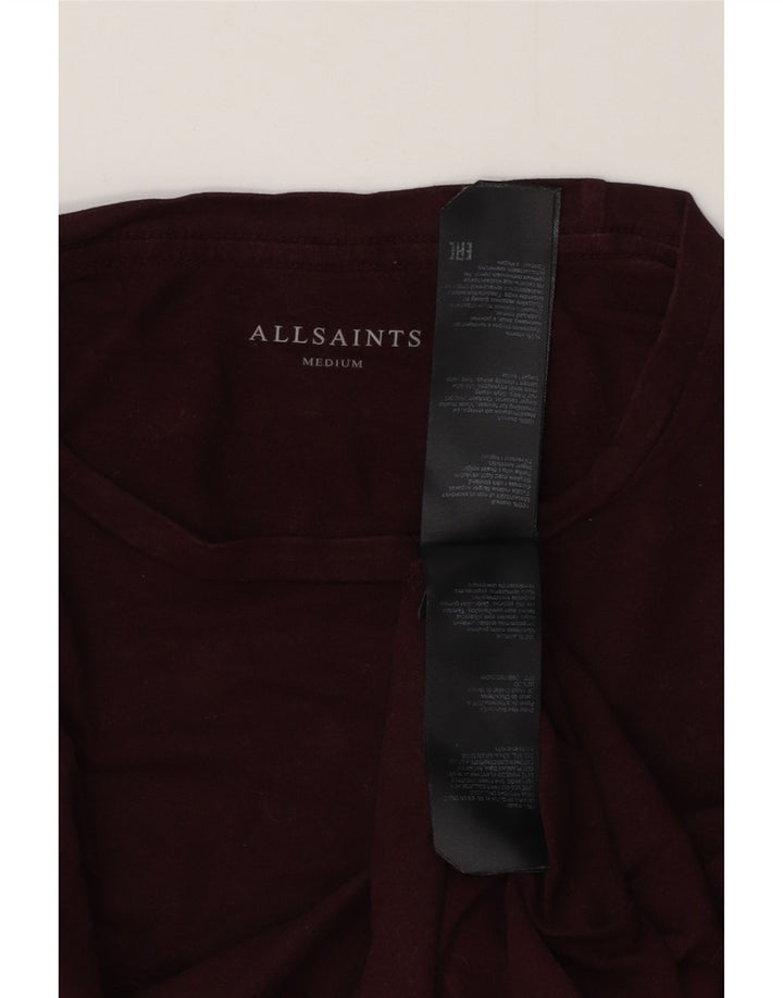 ALL SAINTS Herren T-Shirt Top Medium Burgund Baumwolle