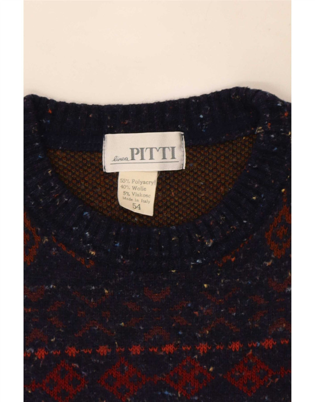 Pitti Herren-Pullover mit Rundhalsausschnitt, Größe 54, XL, mehrfarbig, Fair Isle