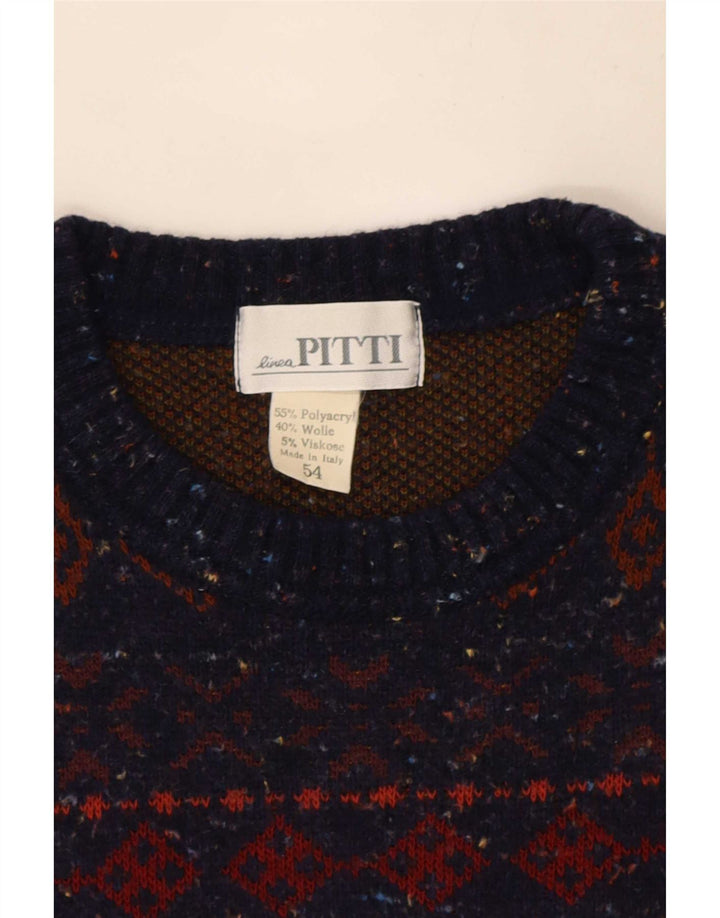 Pitti Herren-Pullover mit Rundhalsausschnitt, Größe 54, XL, mehrfarbig, Fair Isle