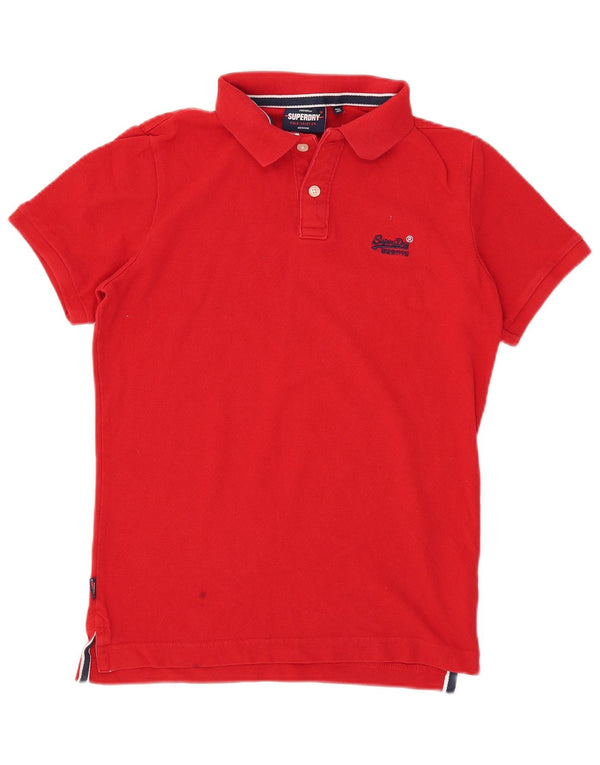 Superdry Herren-Poloshirt aus mittelroter Baumwolle
