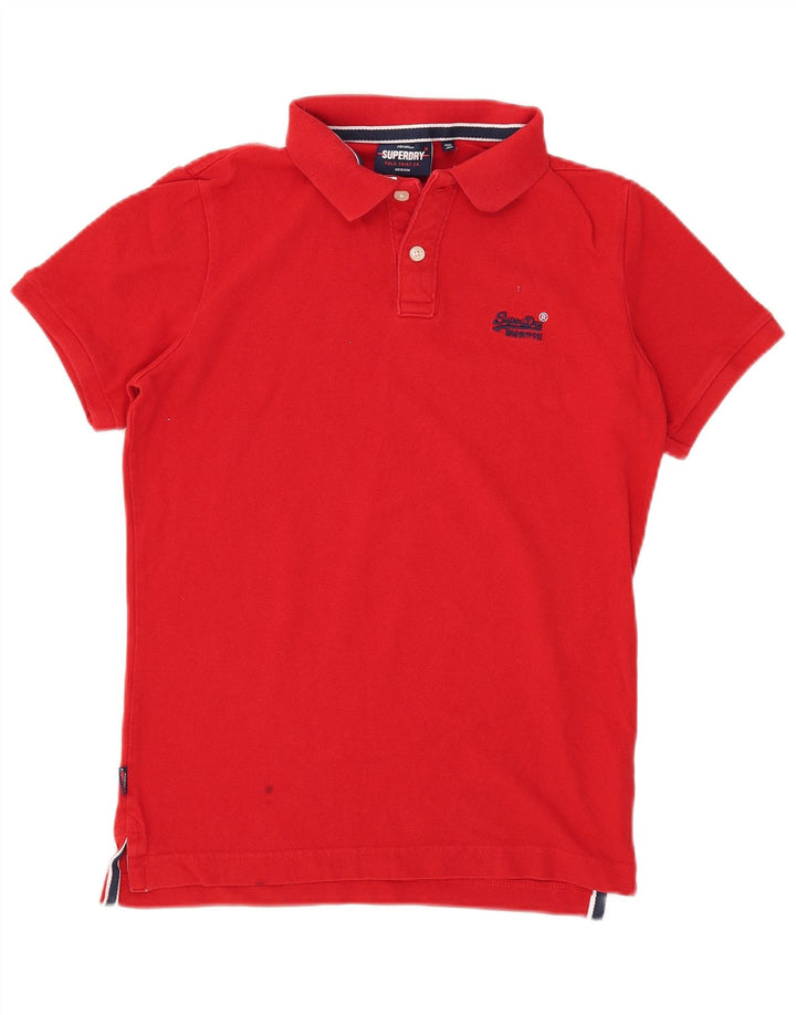 Superdry Herren-Poloshirt aus mittelroter Baumwolle