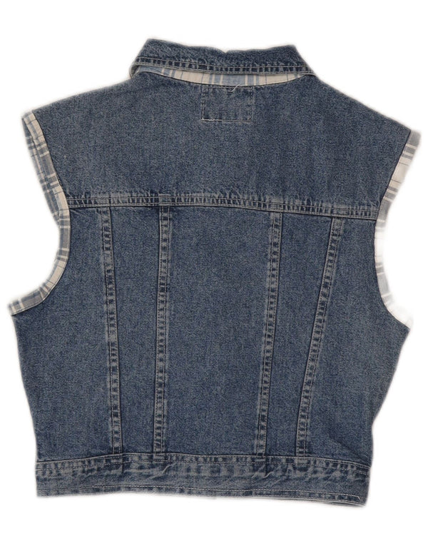 Squaw Damen Crop Denim Gilet UK 12 Mittelblaue Baumwolle